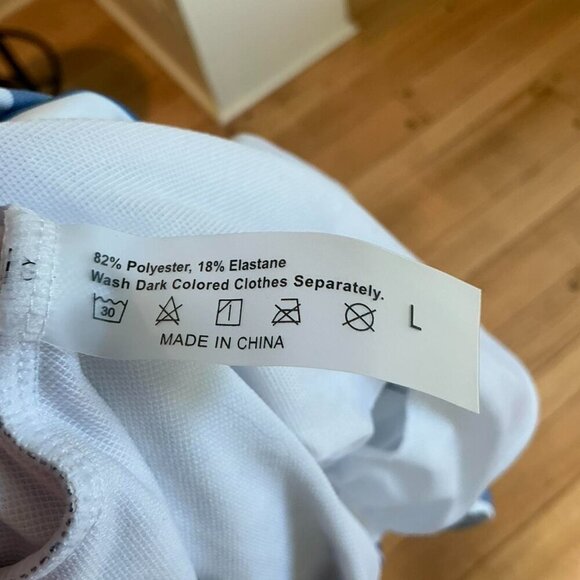 Tummy Control Blue And White Striped One Piece Swim Suit Large - Picture 3 of 3